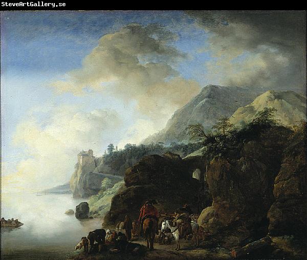 Philips Wouwerman Travelers Awaiting a Ferry